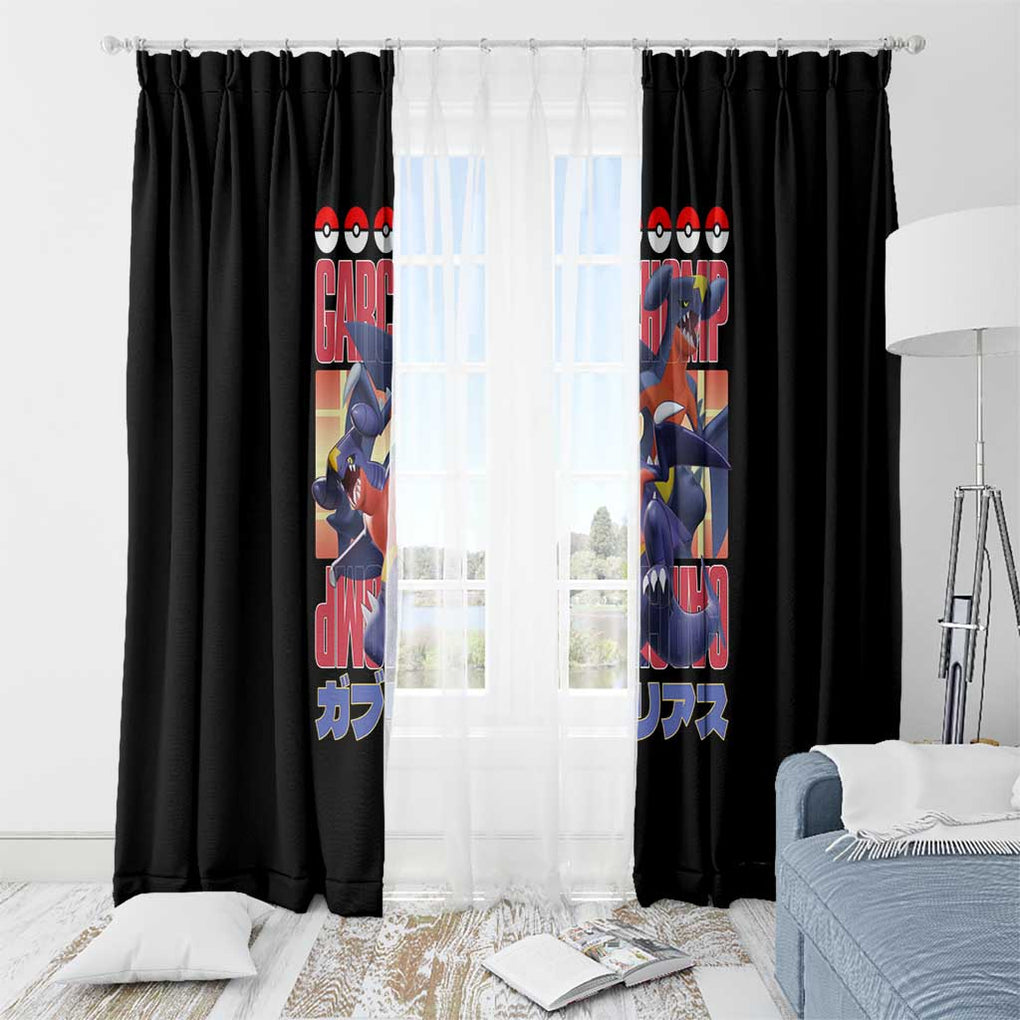 Garchomp Poke Window Curtain Anime Style