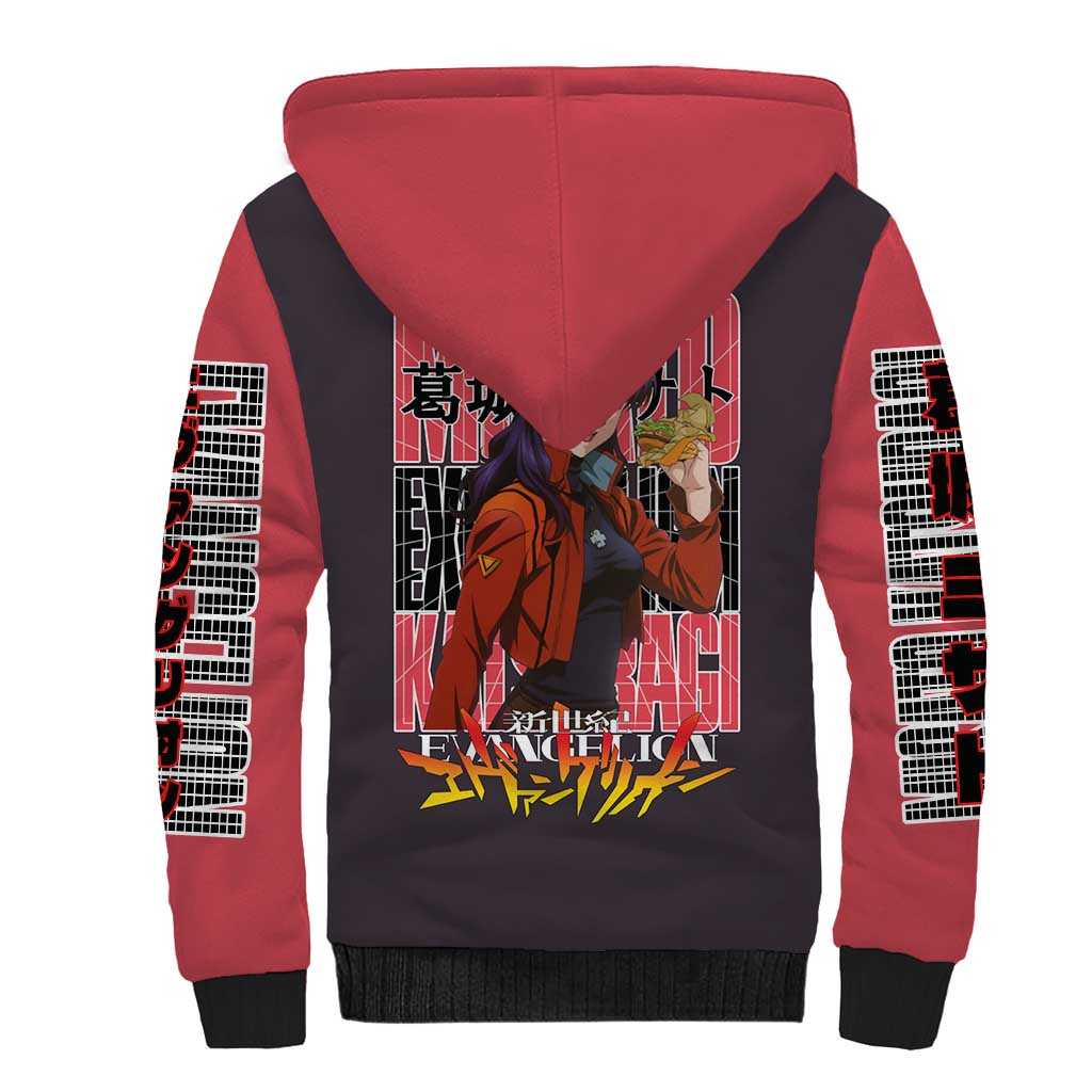 Misato Katsuragi Neon Genesis Evangelion Sherpa Hoodie Anime Style