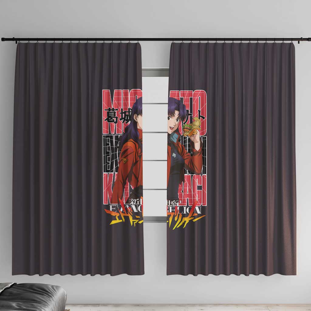 Misato Katsuragi Neon Genesis Evangelion Window Curtain Anime Style