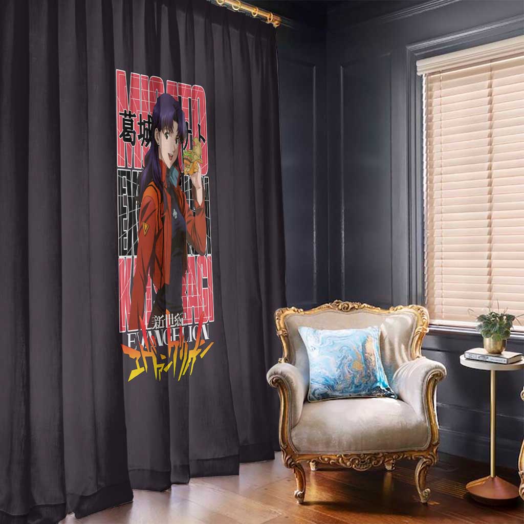 Misato Katsuragi Neon Genesis Evangelion Window Curtain Anime Style