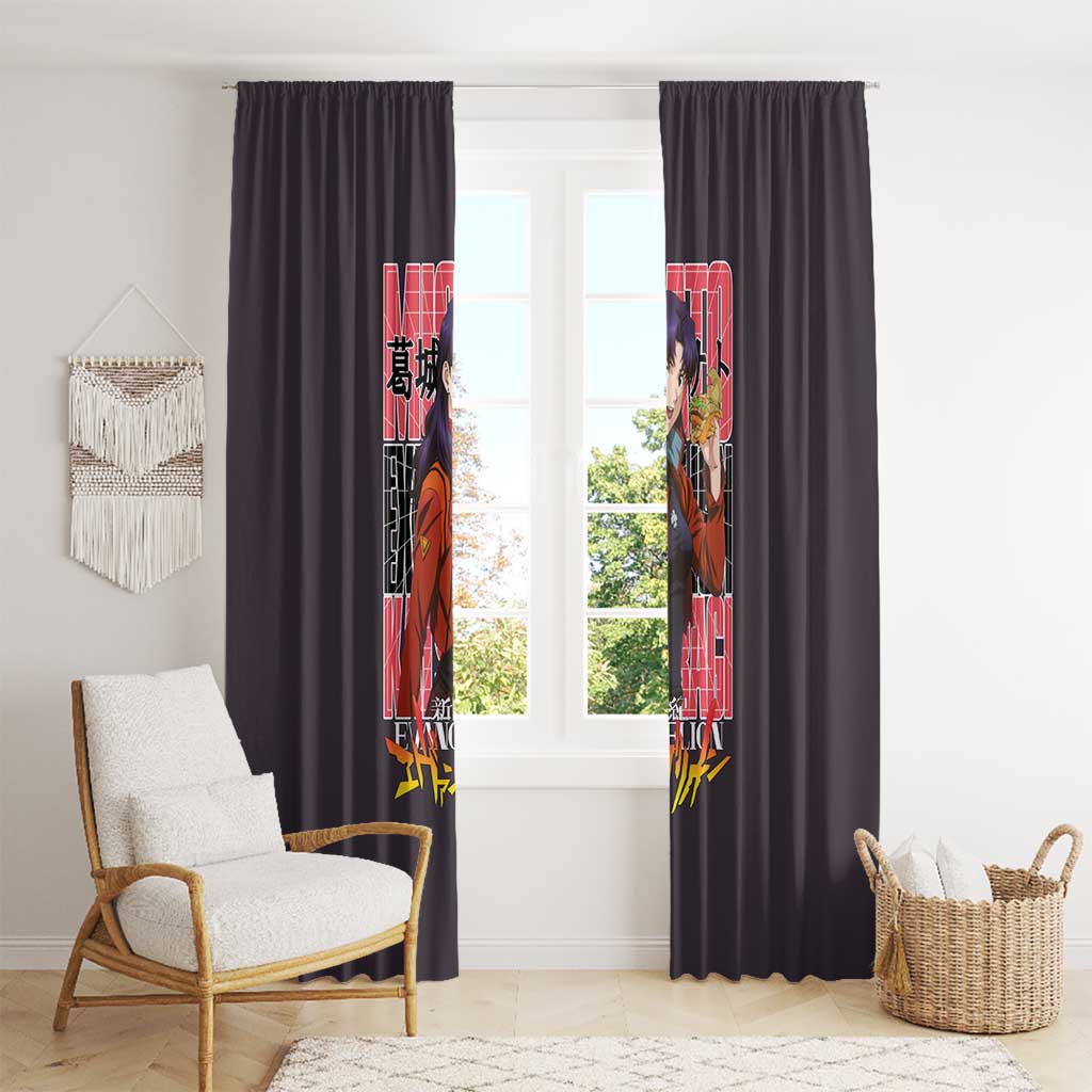 Misato Katsuragi Neon Genesis Evangelion Window Curtain Anime Style