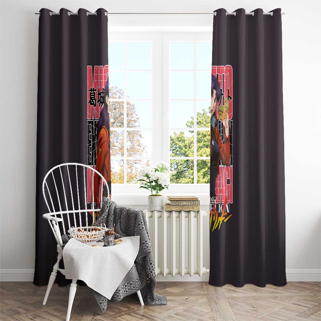 Misato Katsuragi Neon Genesis Evangelion Window Curtain Anime Style