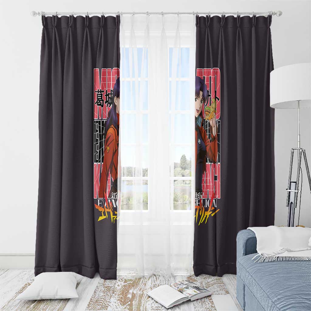 Misato Katsuragi Neon Genesis Evangelion Window Curtain Anime Style