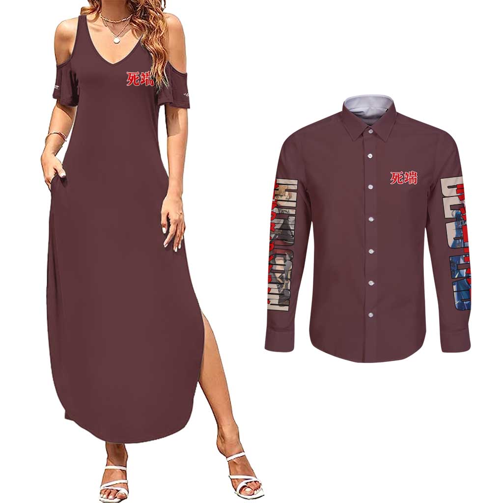 Rudeus Greyrat Mushoku Tensei Couples Matching Summer Maxi Dress and Long Sleeve Button Shirt Anime Style