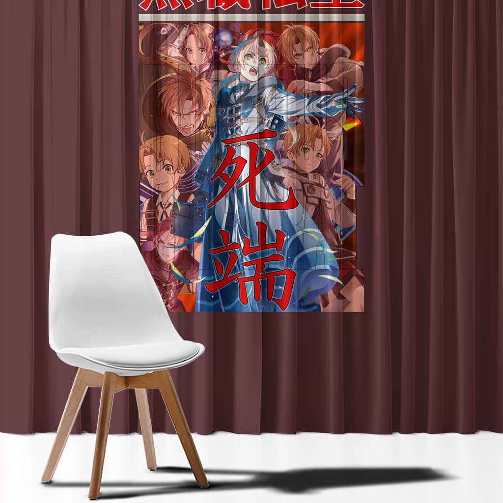 Rudeus Greyrat Mushoku Tensei Window Curtain Anime Style