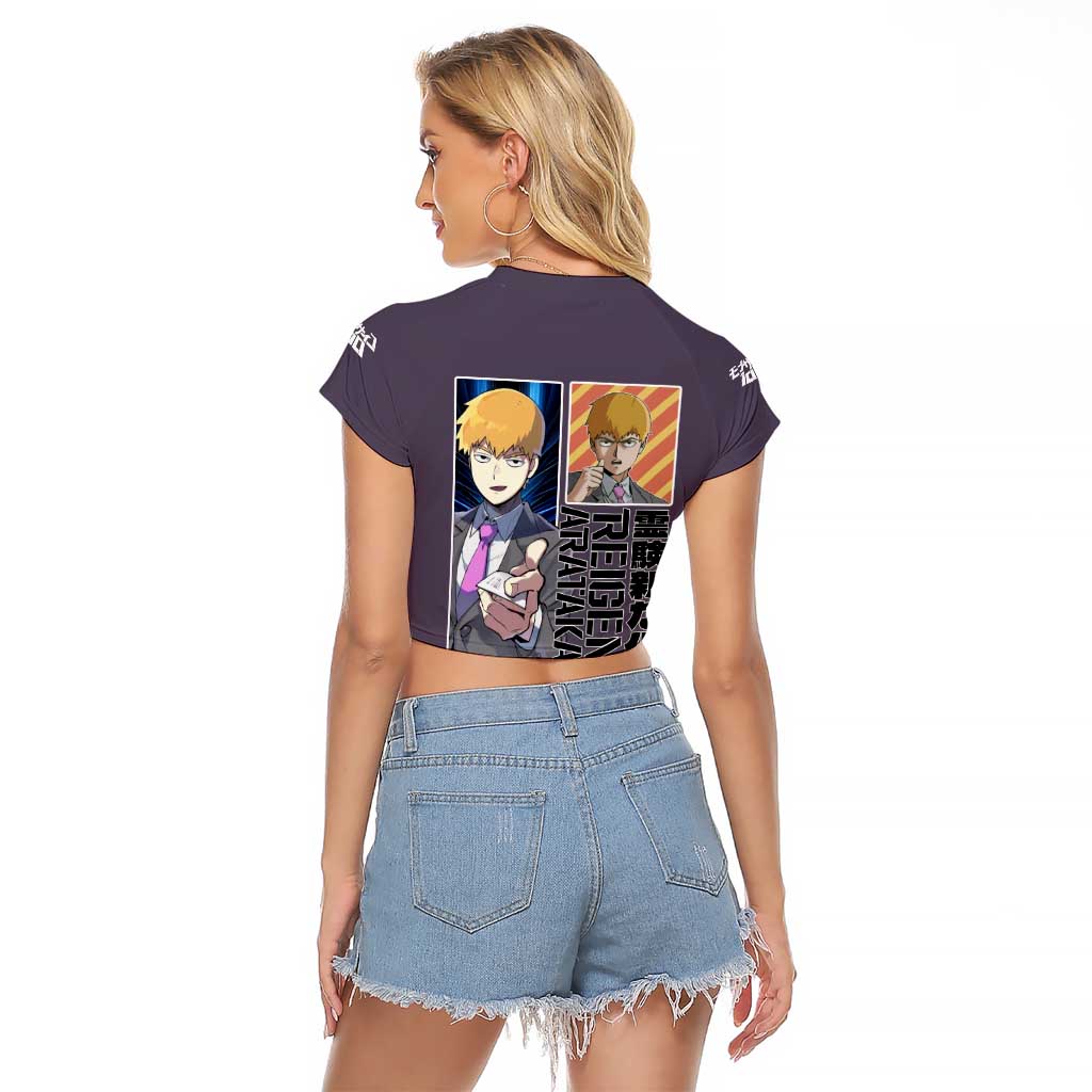 Reigen Arataka Mob Psycho 100 Raglan Cropped T Shirt Anime Style