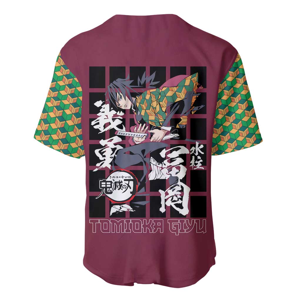 Tomioka Giyu Demon Slayer Baseball Jersey Anime Style