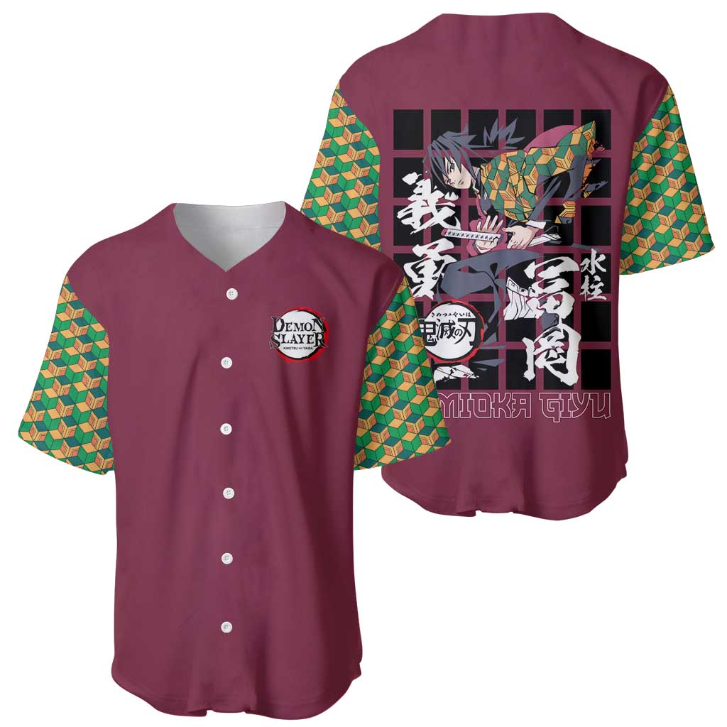 Tomioka Giyu Demon Slayer Baseball Jersey Anime Style
