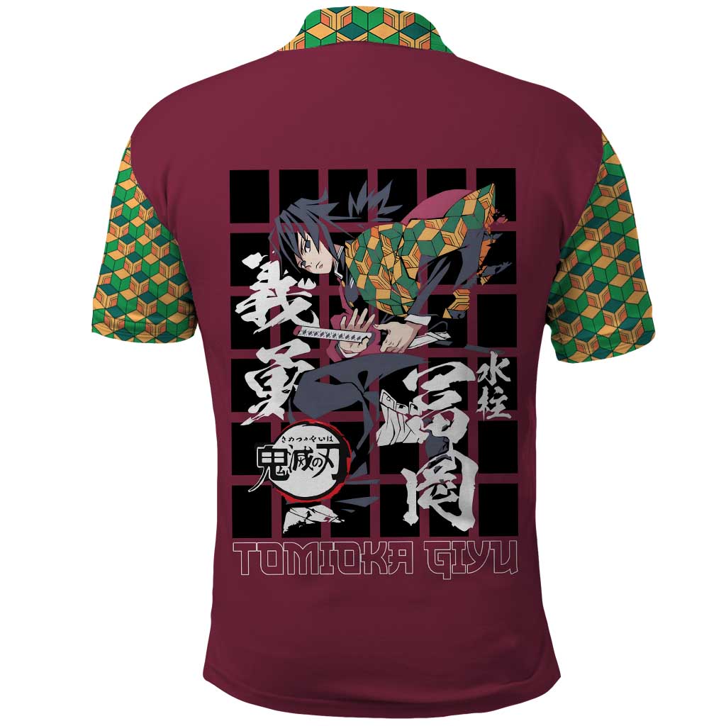 Tomioka Giyu Demon Slayer Polo Shirt Anime Style