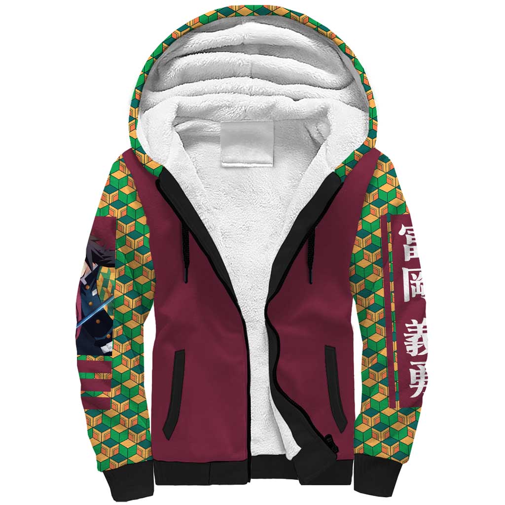 Tomioka Giyu Demon Slayer Sherpa Hoodie Anime Style