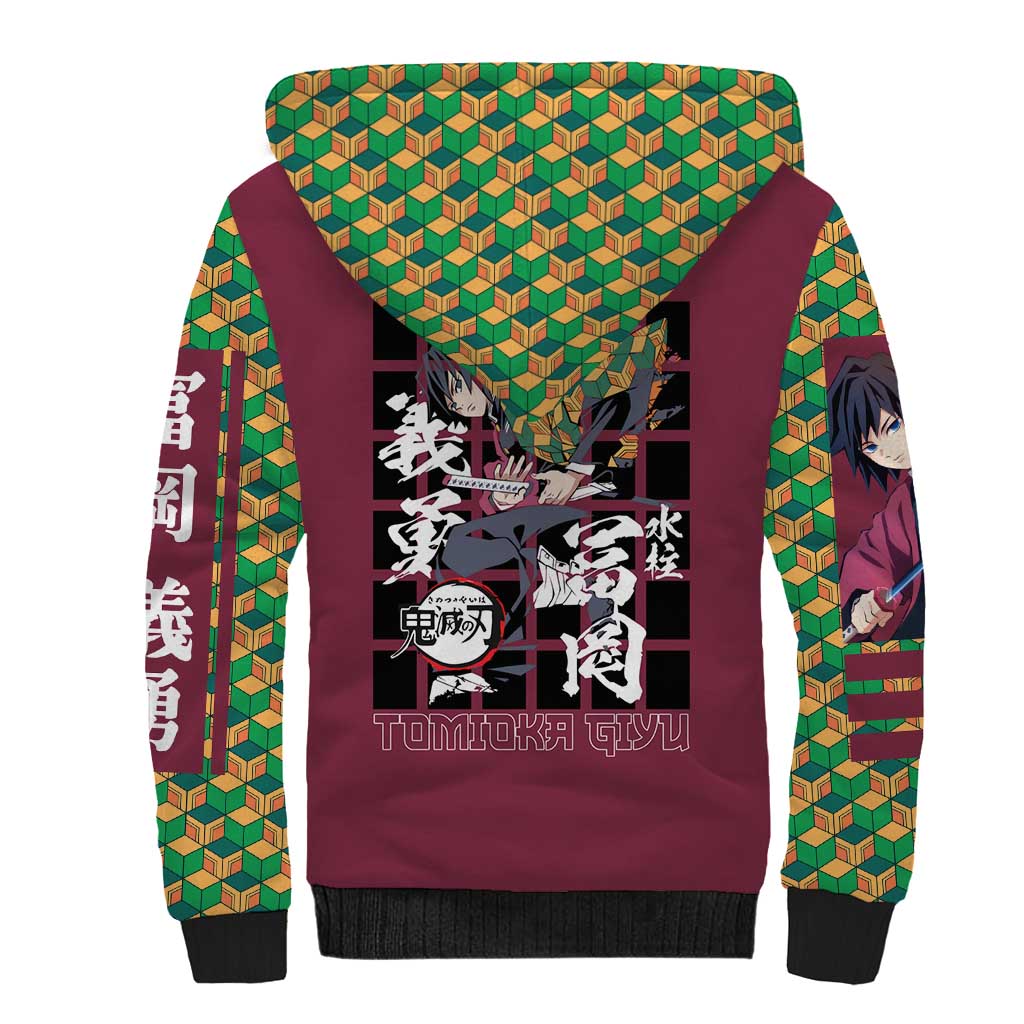 Tomioka Giyu Demon Slayer Sherpa Hoodie Anime Style