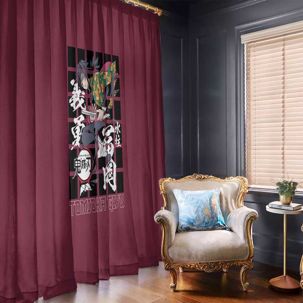 Tomioka Giyu Demon Slayer Window Curtain Anime Style