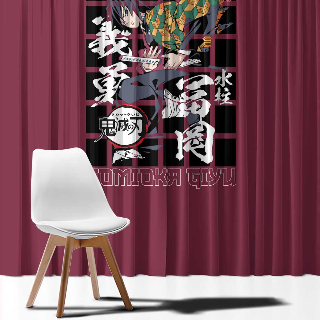 Tomioka Giyu Demon Slayer Window Curtain Anime Style