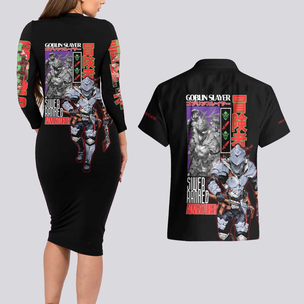 Goblin Slayer Couples Matching Long Sleeve Bodycon Dress and Hawaiian Shirt Anime Style