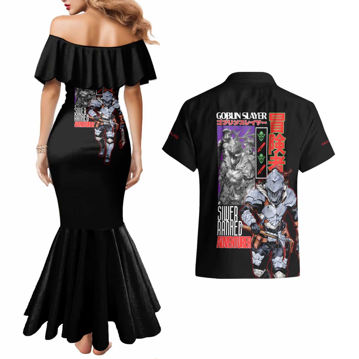 Goblin Slayer Couples Matching Mermaid Dress and Hawaiian Shirt Anime Style