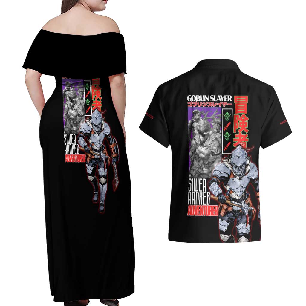 Goblin Slayer Couples Matching Off Shoulder Maxi Dress and Hawaiian Shirt Anime Style