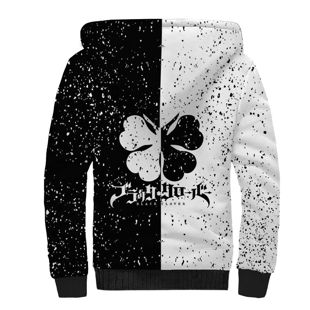 Five Leaf Clover Black Clover Sherpa Hoodie Anime Grunge Style