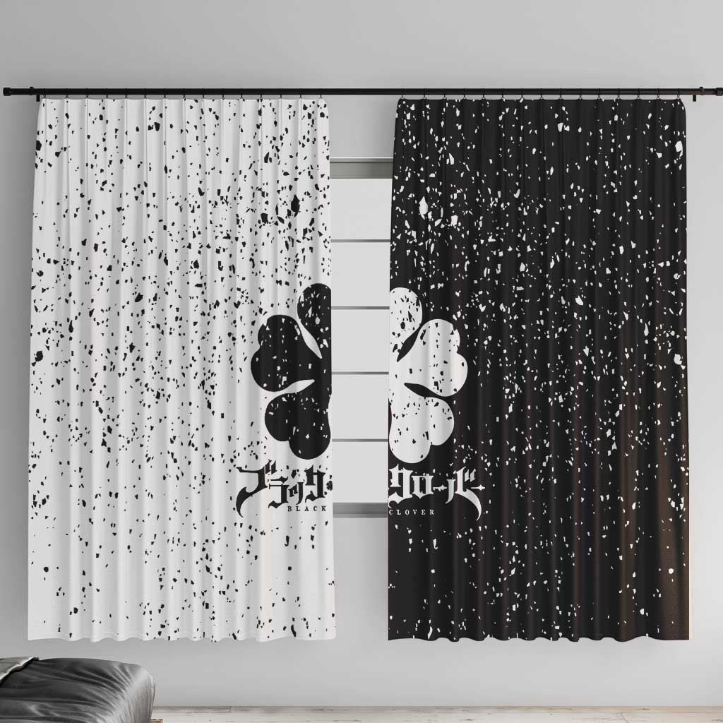 Five Leaf Clover Black Clover Window Curtain Anime Grunge Style