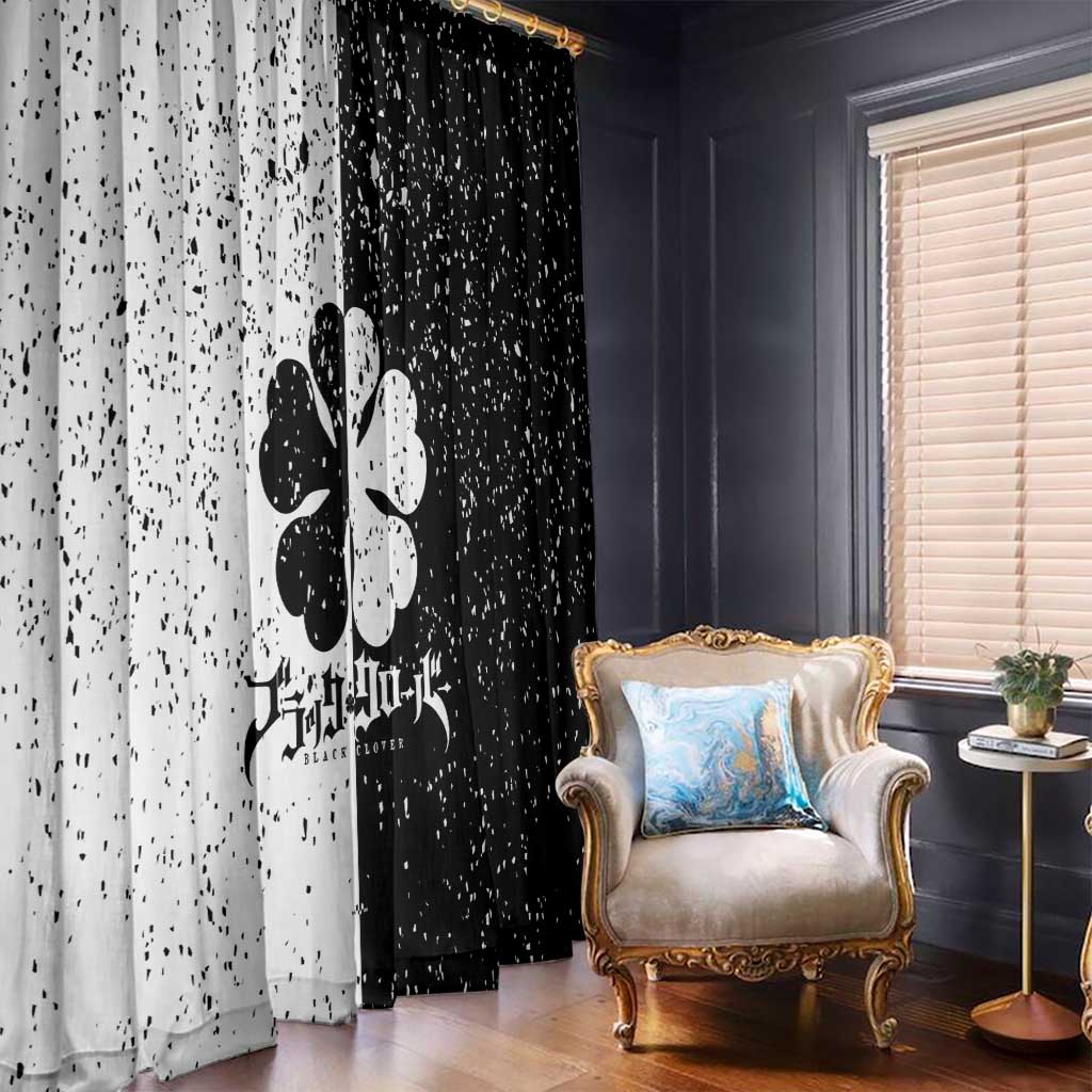 Five Leaf Clover Black Clover Window Curtain Anime Grunge Style