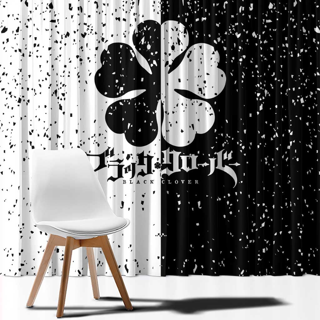 Five Leaf Clover Black Clover Window Curtain Anime Grunge Style
