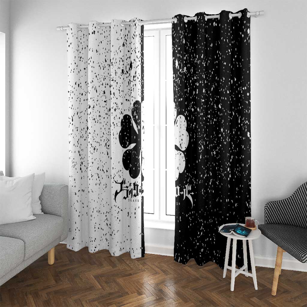 Five Leaf Clover Black Clover Window Curtain Anime Grunge Style