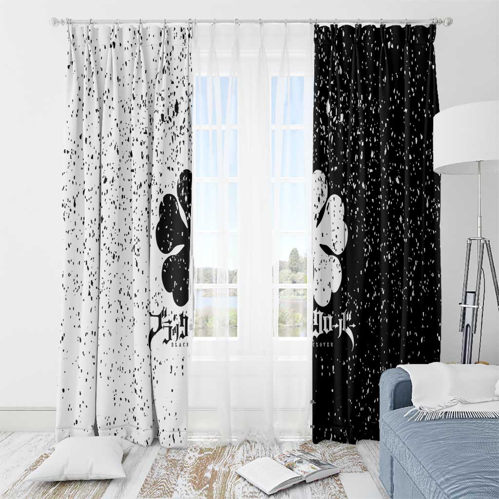 Five Leaf Clover Black Clover Window Curtain Anime Grunge Style