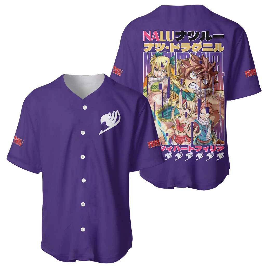 Nalu Fairy Tail Baseball Jersey Anime Style