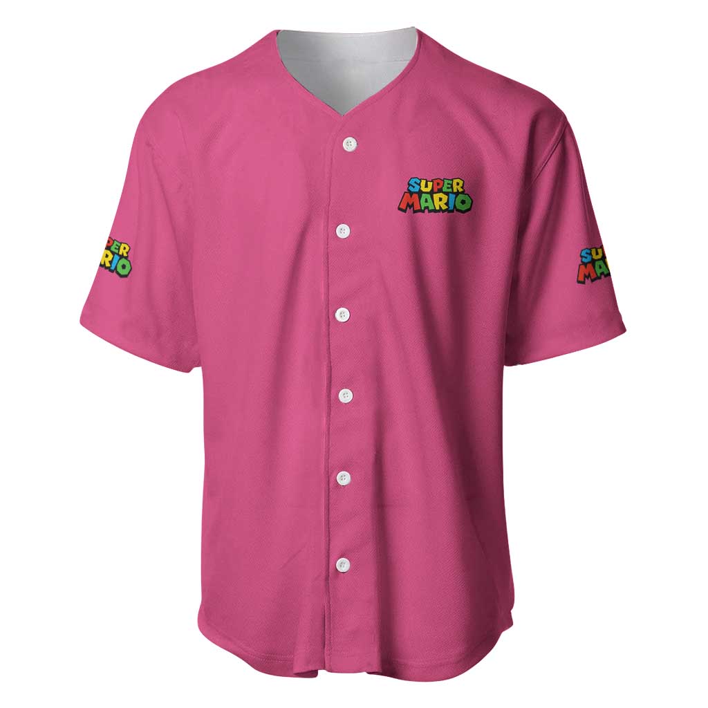 Peach Mario Bros Baseball Jersey Anime Style