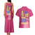 Peach Mario Bros Couples Matching Tank Maxi Dress and Hawaiian Shirt Anime Style