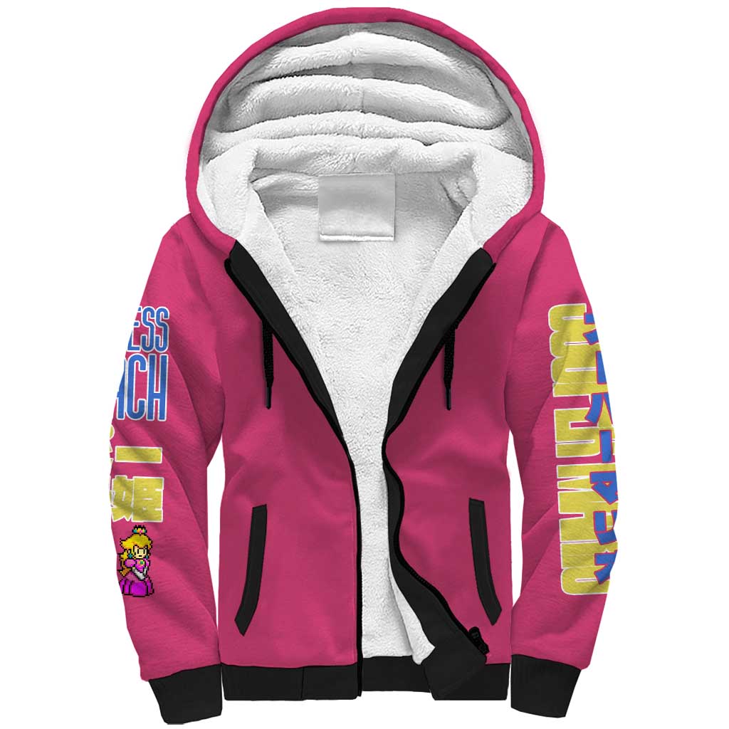 Peach Mario Bros Sherpa Hoodie Anime Style