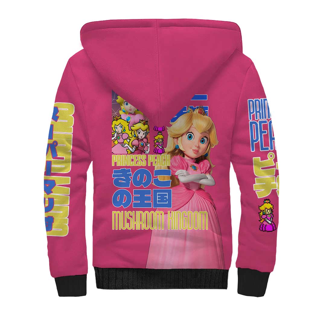 Peach Mario Bros Sherpa Hoodie Anime Style