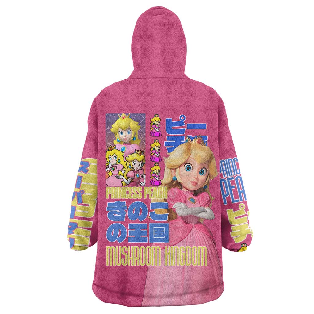 Peach Mario Bros Wearable Blanket Hoodie Anime Style