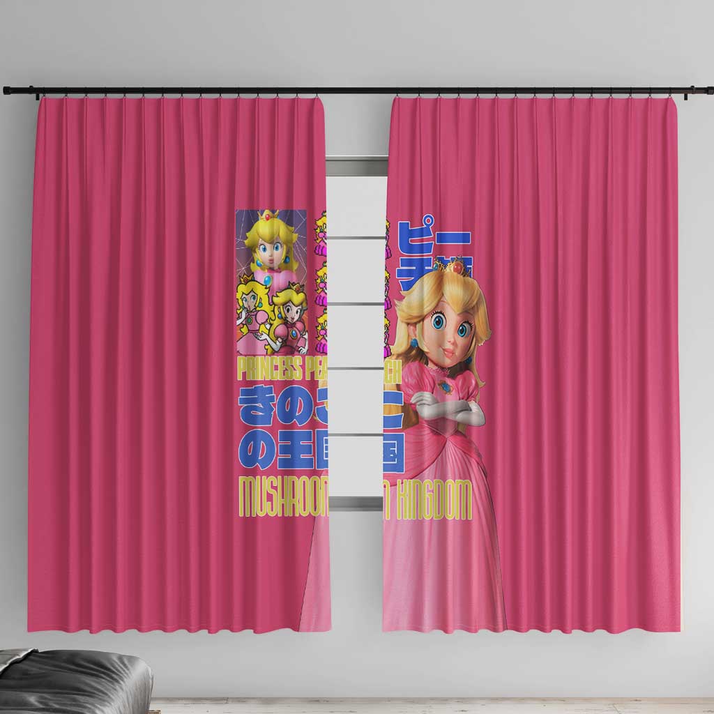 Peach Mario Bros Window Curtain Anime Style