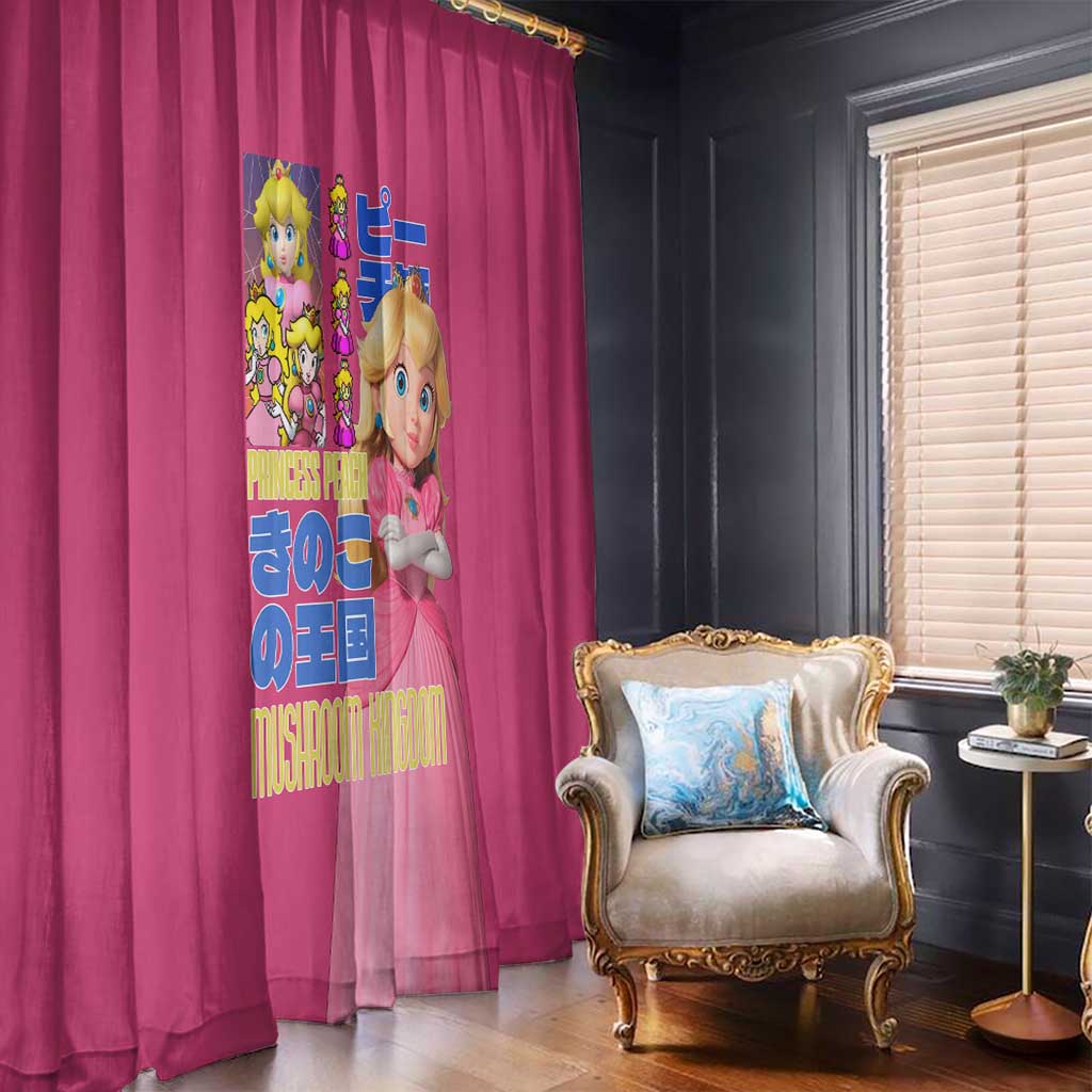 Peach Mario Bros Window Curtain Anime Style