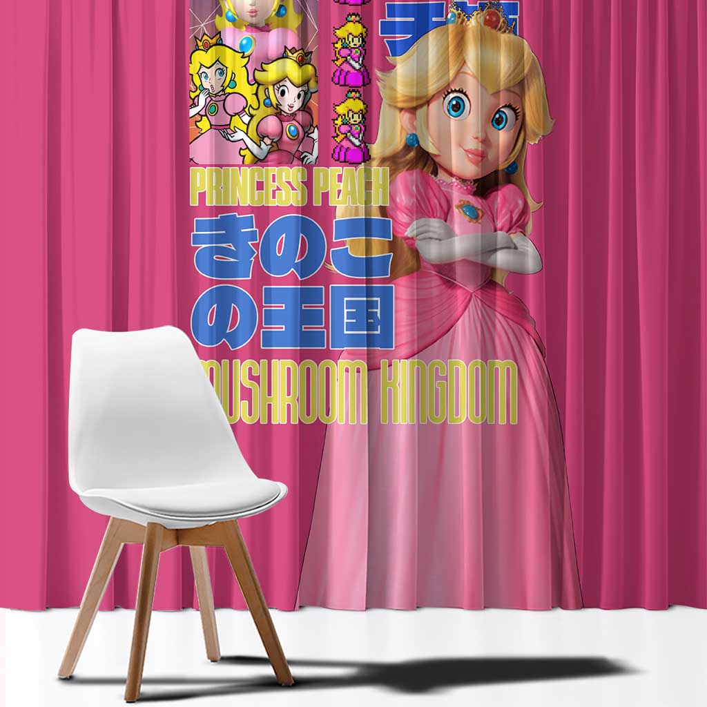 Peach Mario Bros Window Curtain Anime Style