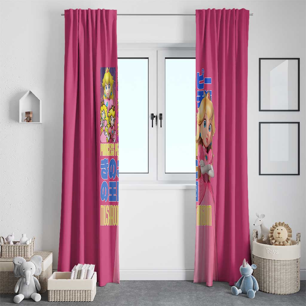 Peach Mario Bros Window Curtain Anime Style