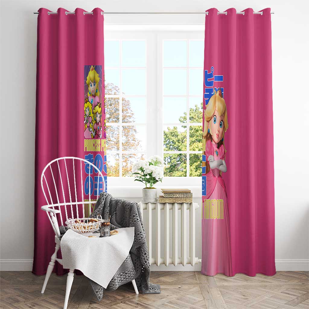Peach Mario Bros Window Curtain Anime Style