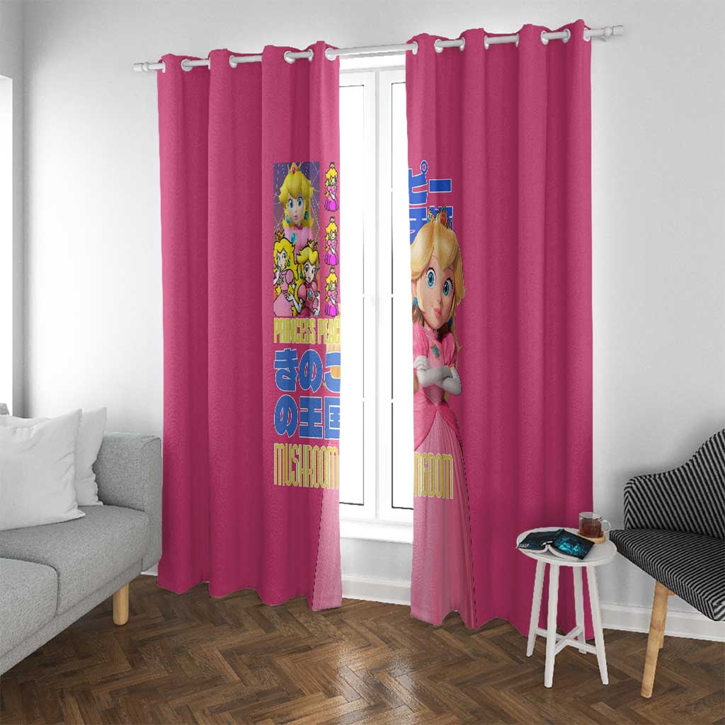 Peach Mario Bros Window Curtain Anime Style