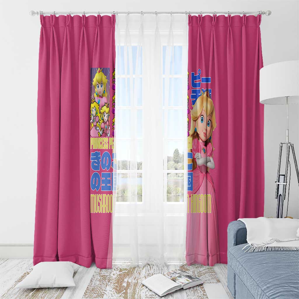 Peach Mario Bros Window Curtain Anime Style