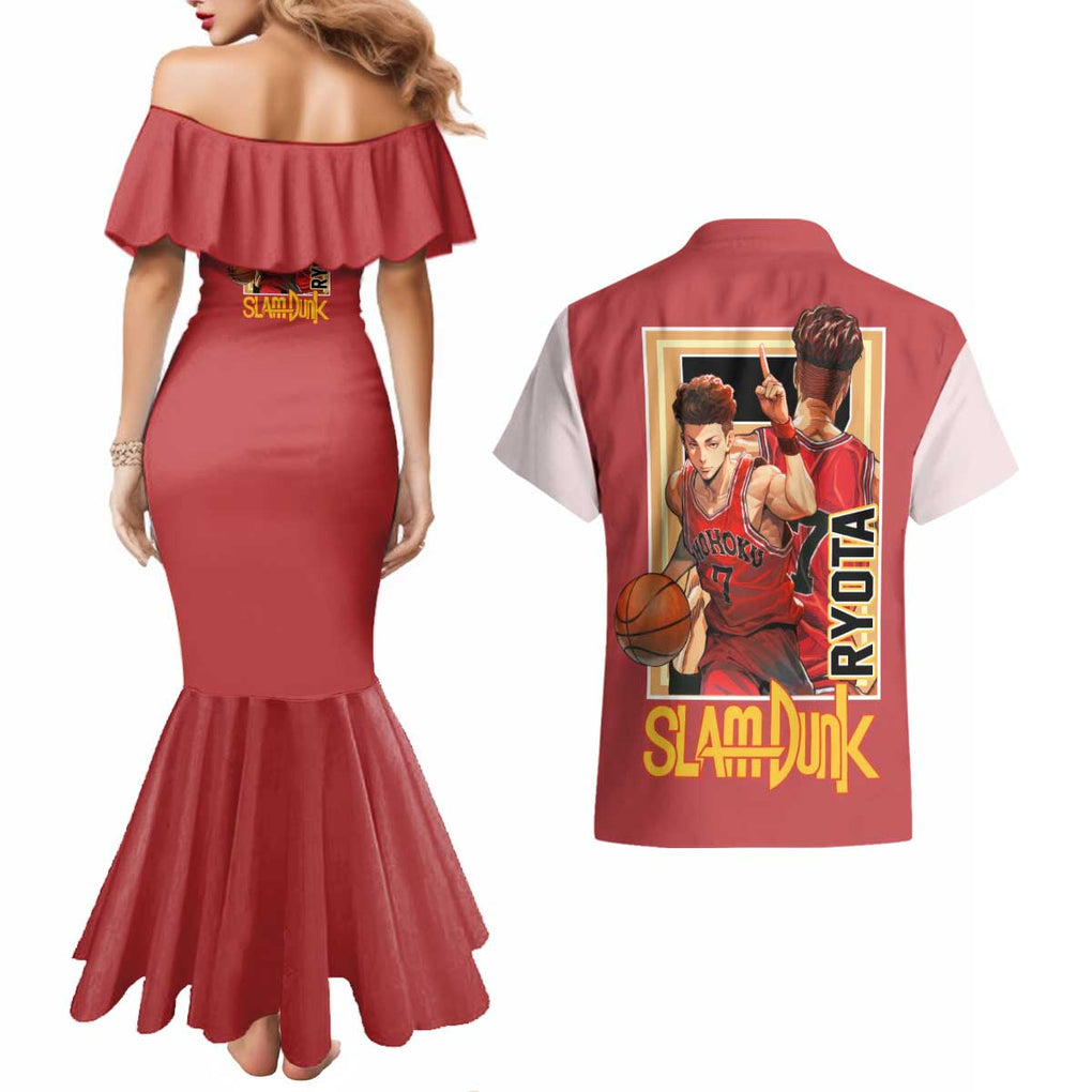 Ryota Miyagi Slam Dunk Couples Matching Mermaid Dress and Hawaiian Shirt Japan Anime Style