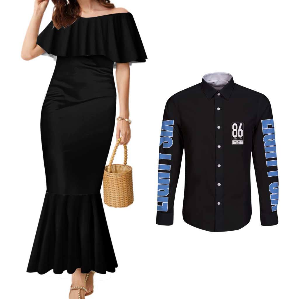 86 Eighty Six Couples Matching Mermaid Dress and Long Sleeve Button Shirt Anime Style - The Mazicc