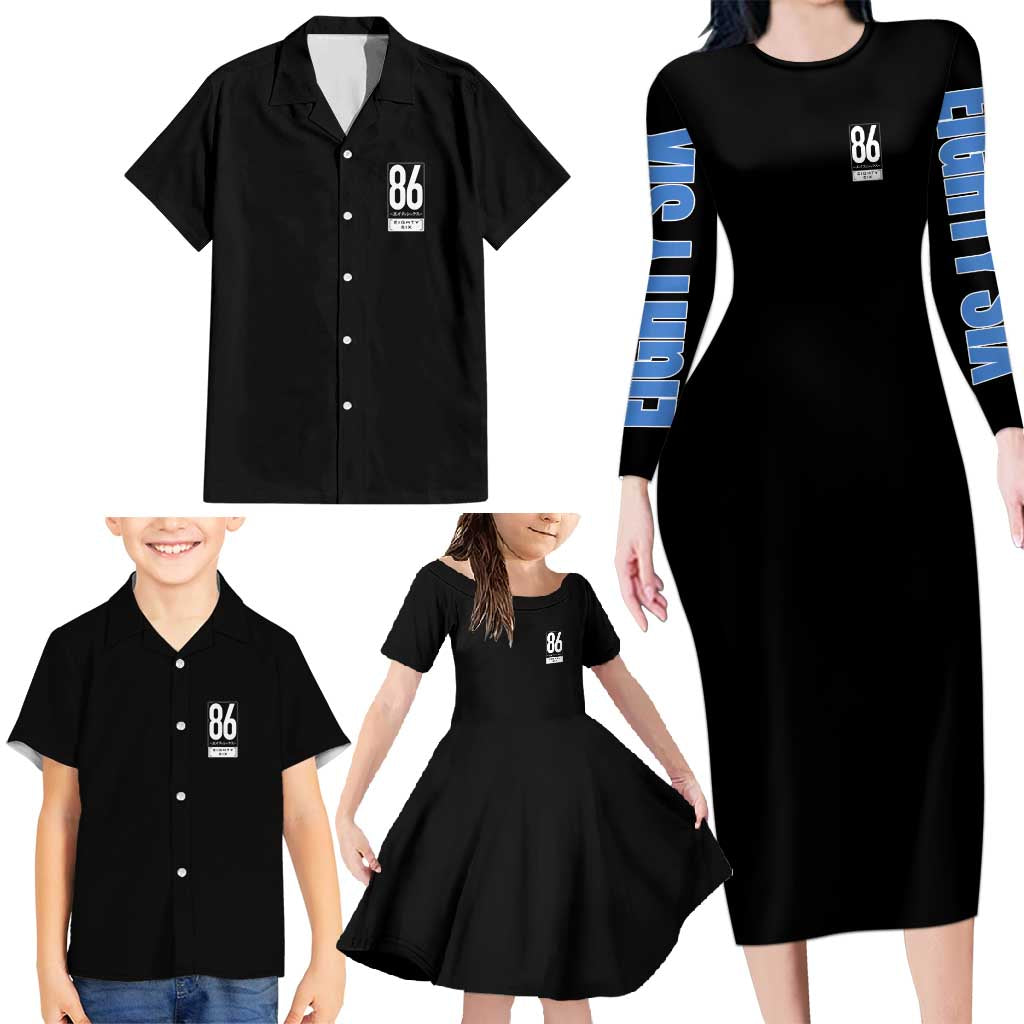86 Eighty Six Family Matching Long Sleeve Bodycon Dress and Hawaiian Shirt Anime Style - The Mazicc