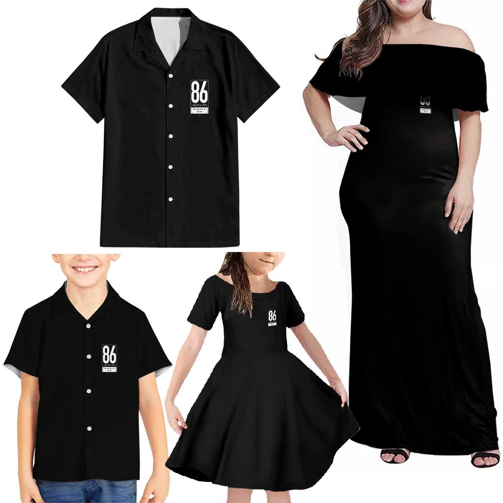 86 Eighty Six Family Matching Off Shoulder Maxi Dress and Hawaiian Shirt Anime Style - The Mazicc