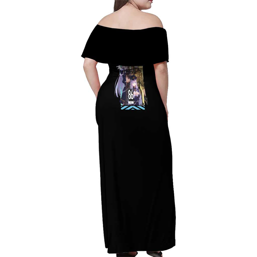 86 Eighty Six Family Matching Off Shoulder Maxi Dress and Hawaiian Shirt Anime Style - The Mazicc