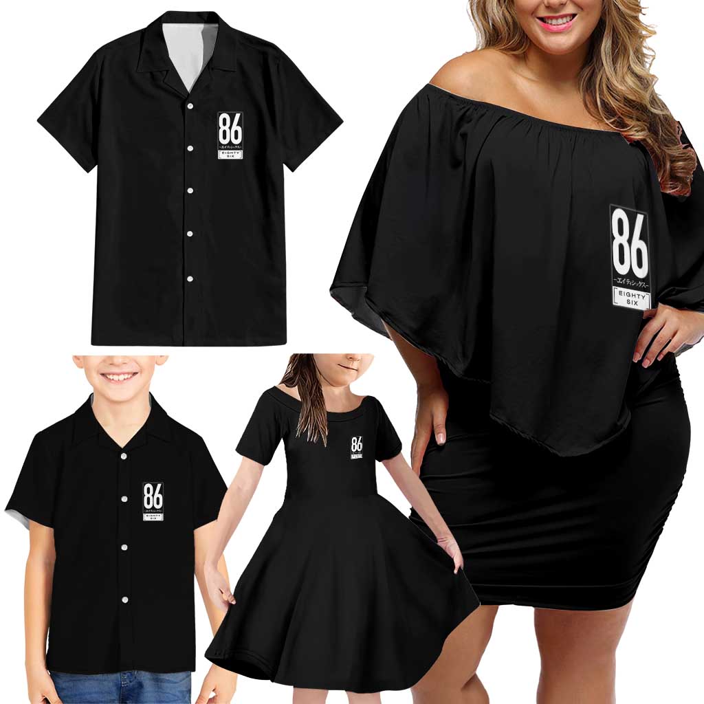 86 Eighty Six Family Matching Off Shoulder Short Dress and Hawaiian Shirt Anime Style - The Mazicc