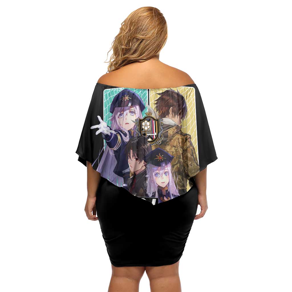 86 Eighty Six Family Matching Off Shoulder Short Dress and Hawaiian Shirt Anime Style - The Mazicc