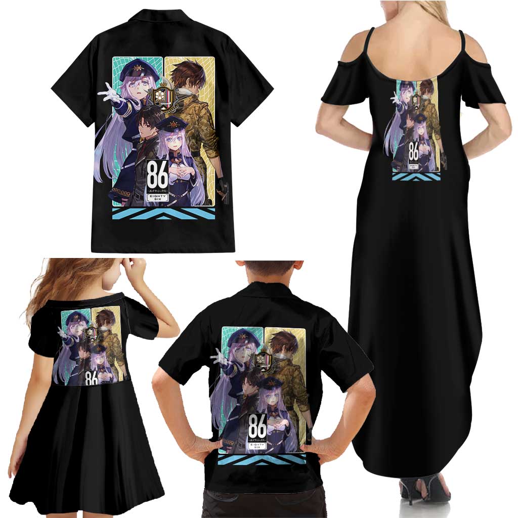 86 Eighty Six Family Matching Summer Maxi Dress and Hawaiian Shirt Anime Style - The Mazicc