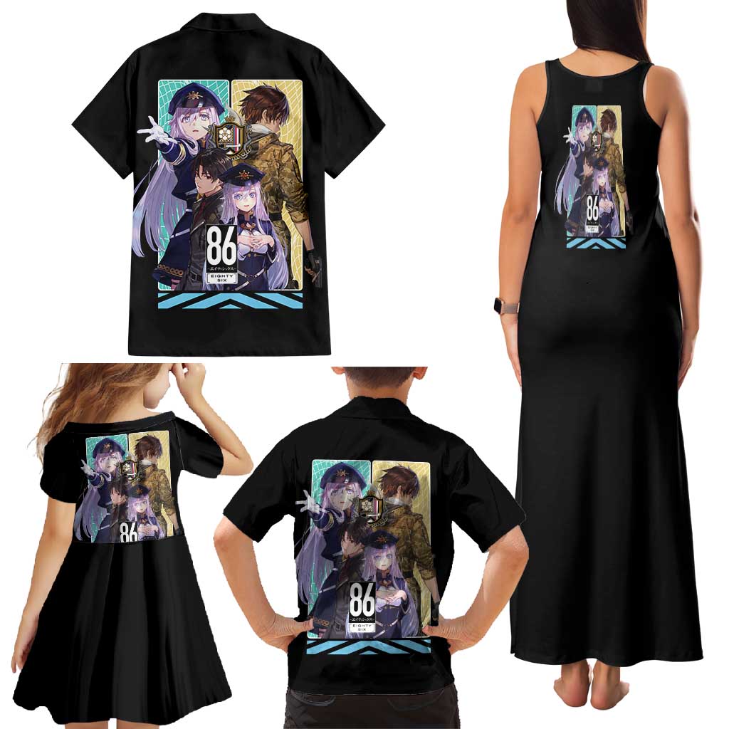 86 Eighty Six Family Matching Tank Maxi Dress and Hawaiian Shirt Anime Style - The Mazicc