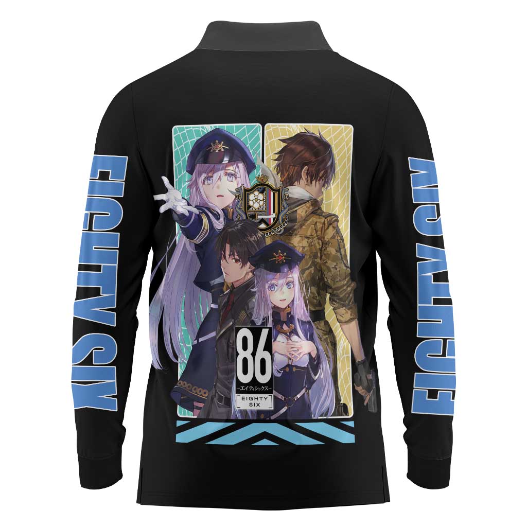 86 Eighty Six Long Sleeve Polo Shirt Anime Style - The Mazicc