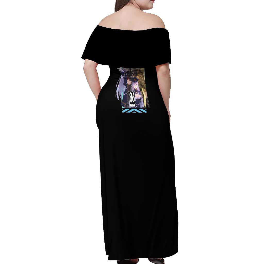 86 Eighty Six Off Shoulder Maxi Dress Anime Style - The Mazicc